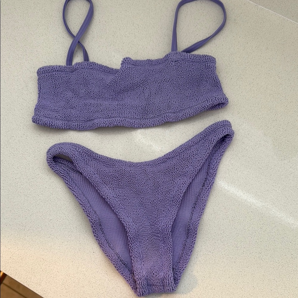 Hunza G purple bikini set OS